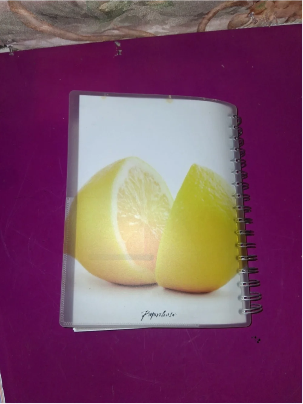 Papirløse Spiral Bound Recipe Book Lemon Cover Tabbed Blank Lined Pages